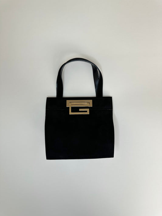 Gucci Black Suede Mini Square G Bag