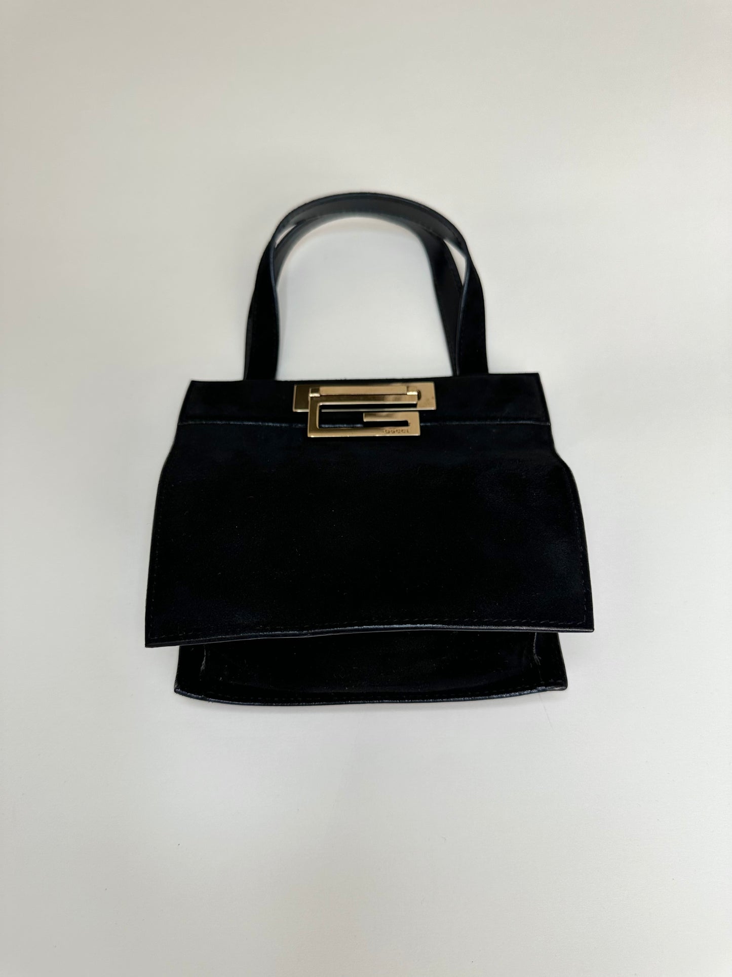 Gucci Black Suede Mini Square G Bag