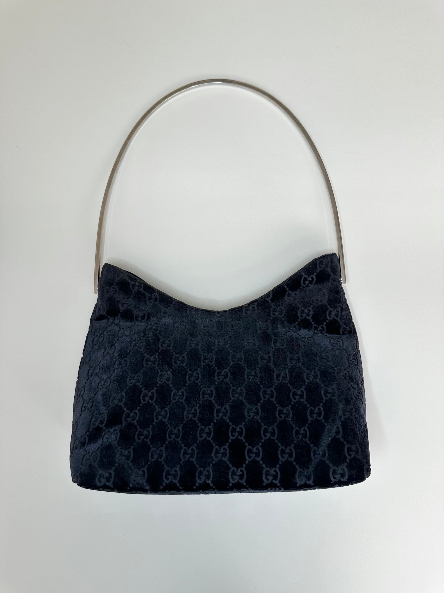 Gucci Navy Velvet Monogram Bag