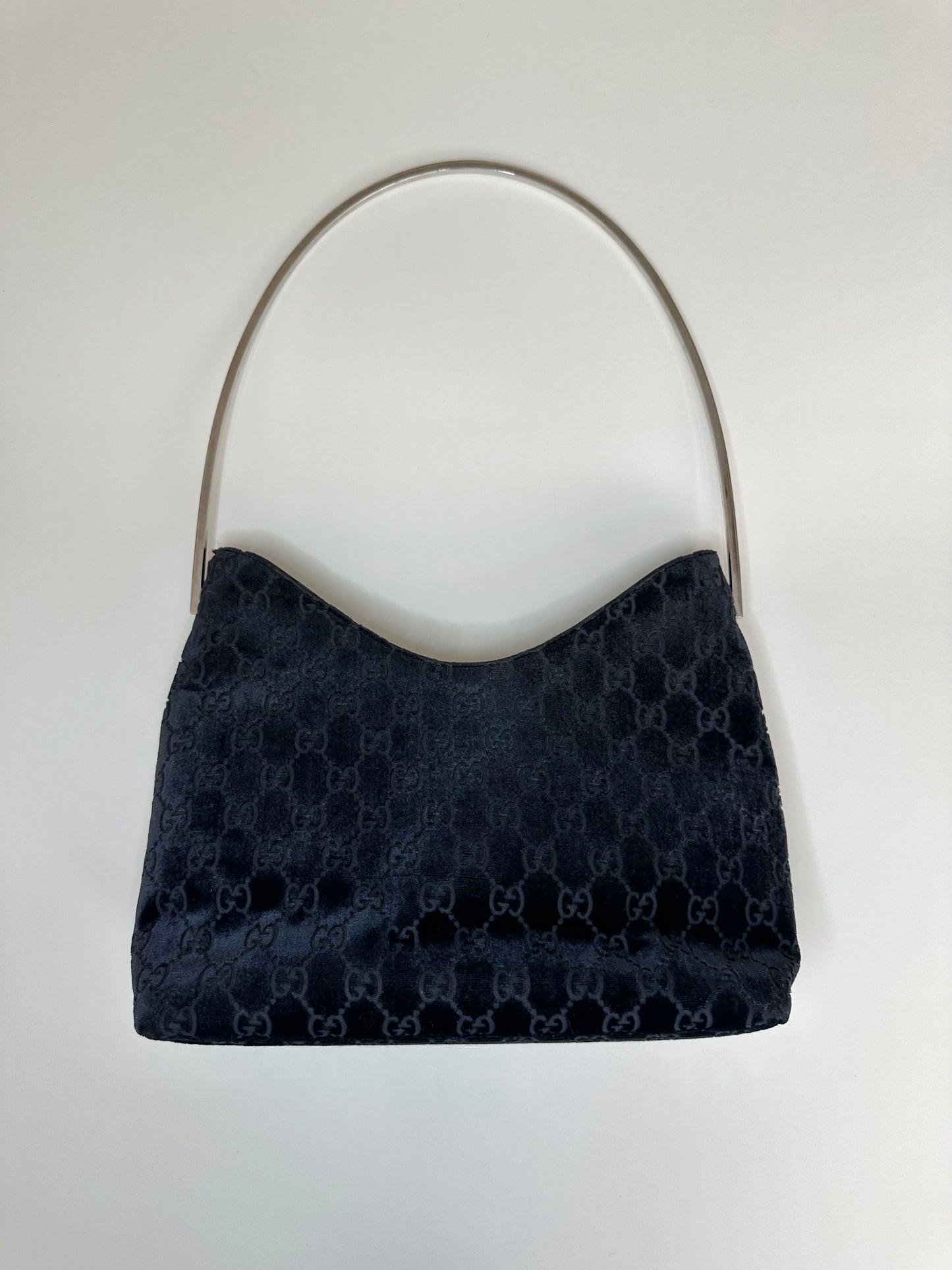 Gucci Navy Velvet Monogram Bag