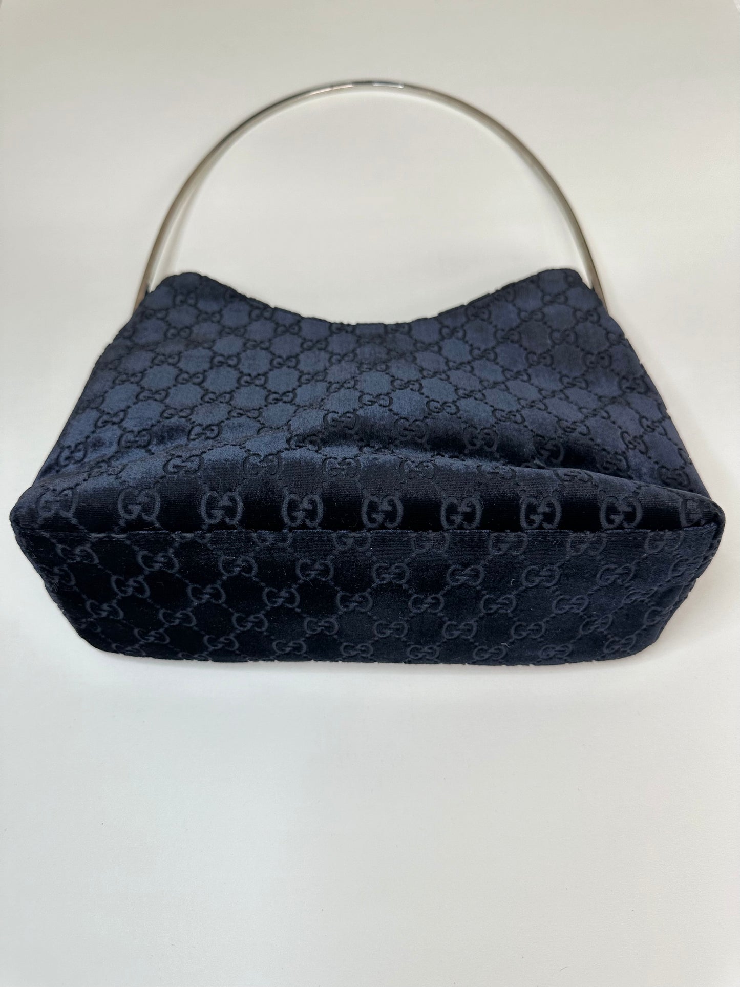 Gucci Navy Velvet Monogram Bag