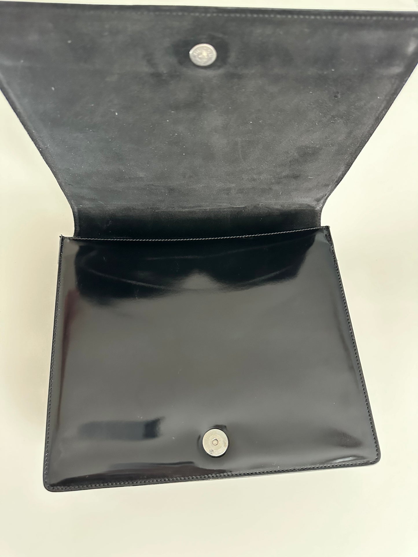 Gucci Black Patent Slim Horsebit Shoulder Bag