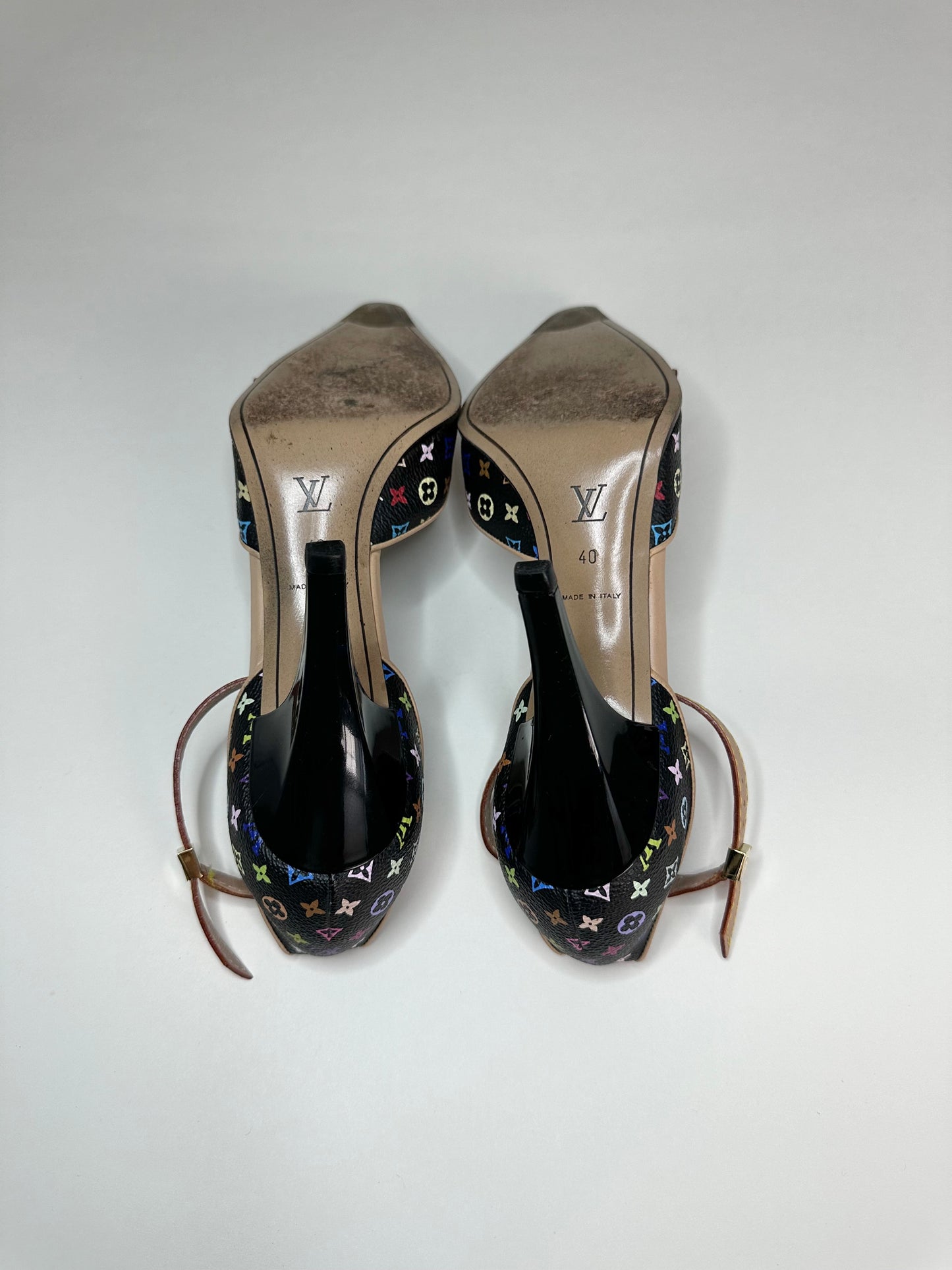 Louis Vuitton Black Multicolor Pumps 40