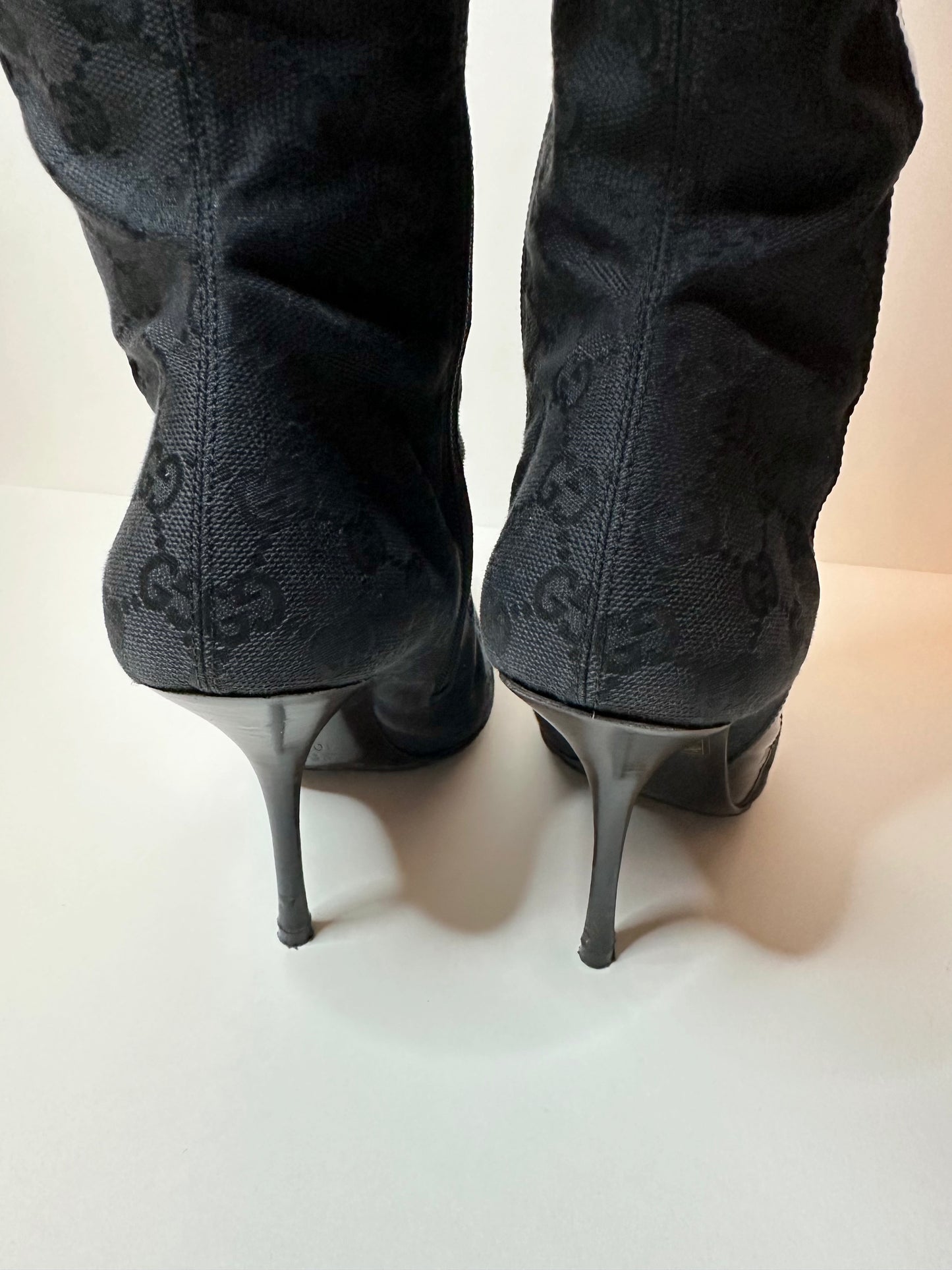 Gucci Black Monogram Boots 40