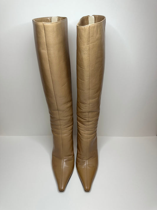 Jimmy Choo Tan Leather Boots 38