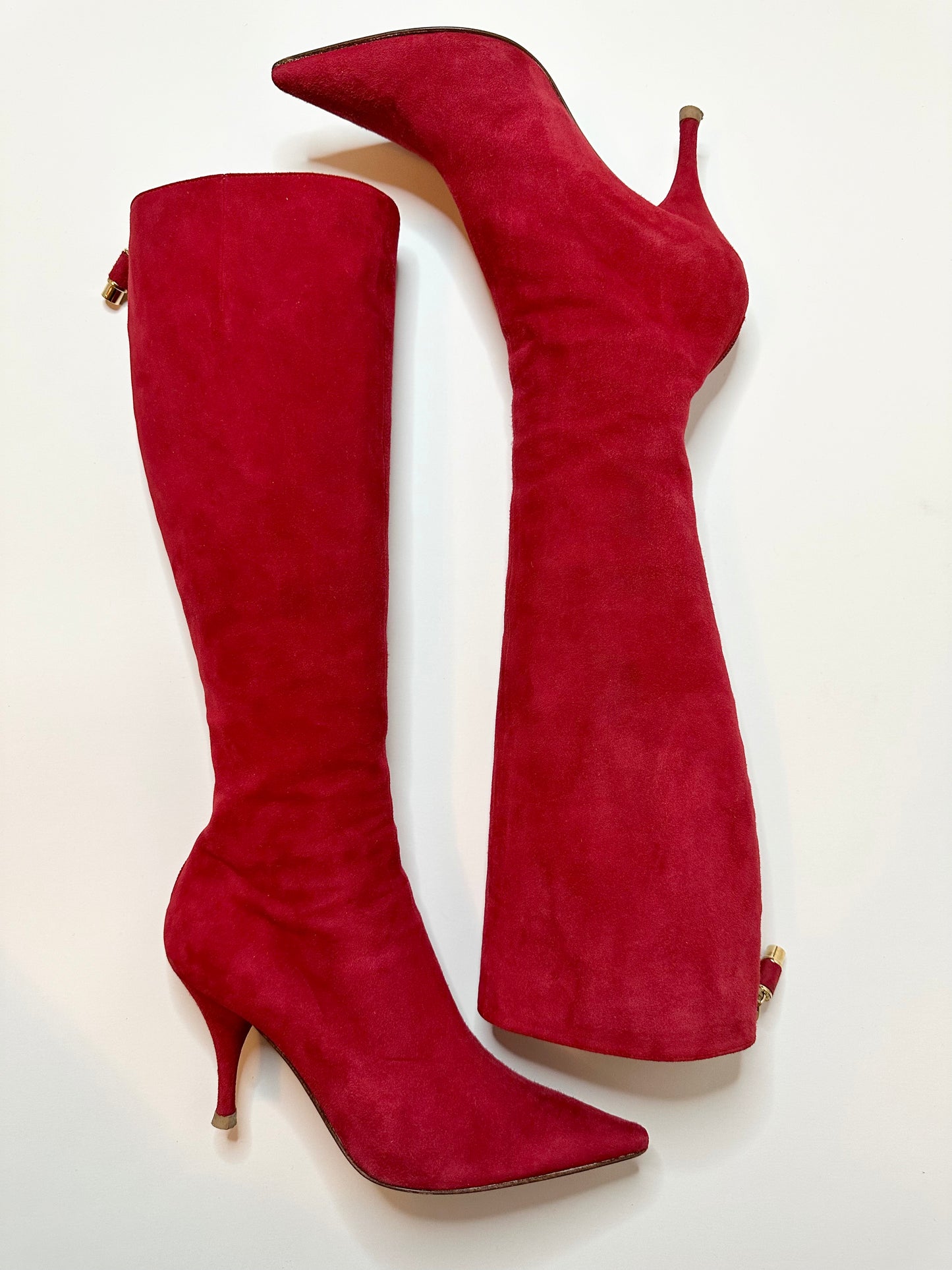 Moschino Red Suede Boots 36