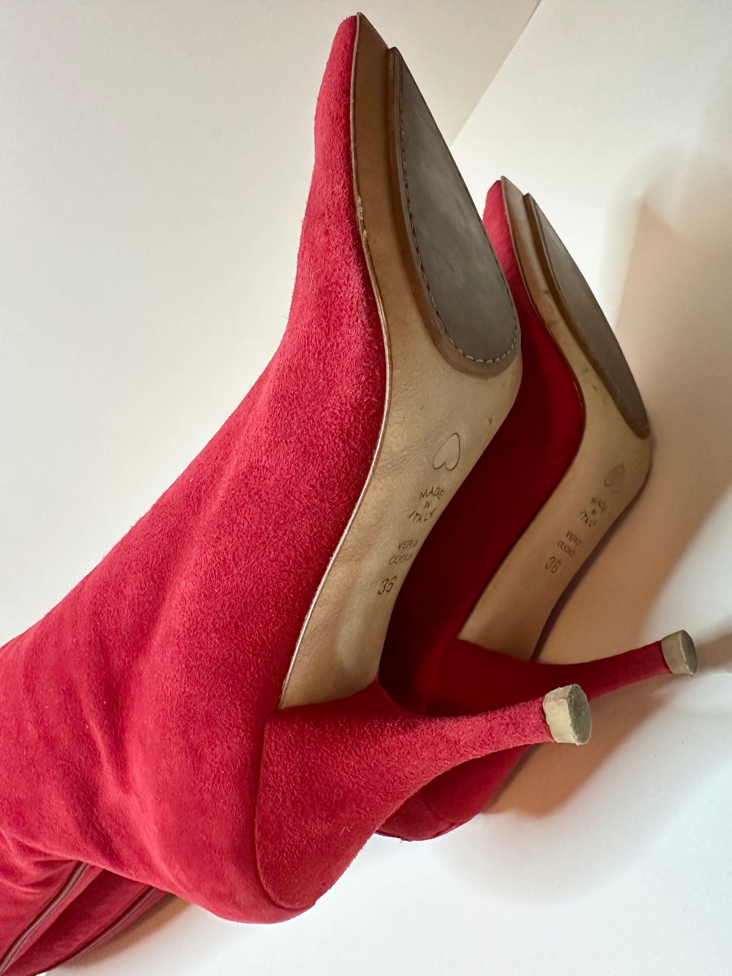 Moschino Red Suede Boots 36