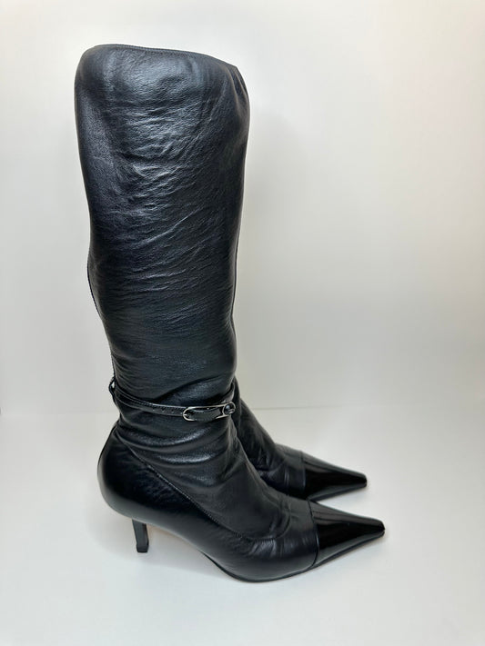 Chanel Black Belted Boots 36