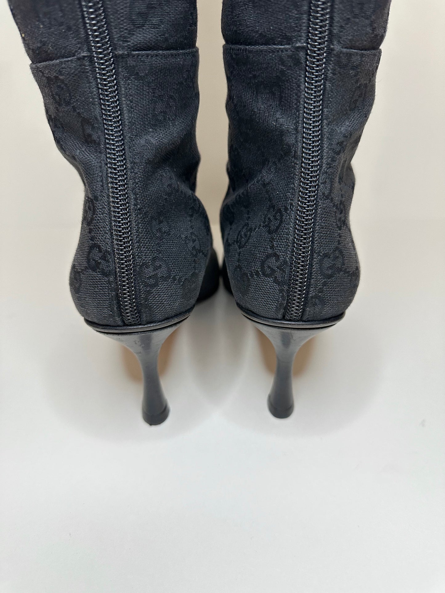 Gucci Black Monogram Boots 38.5