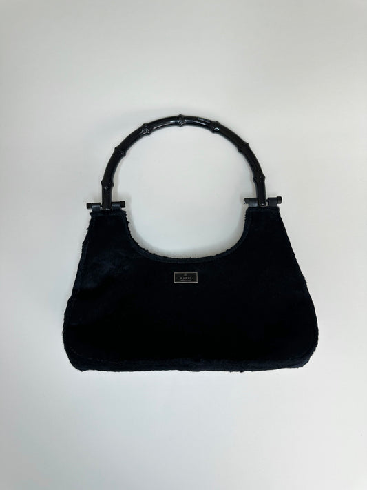 Gucci Black Bamboo Handle Bag