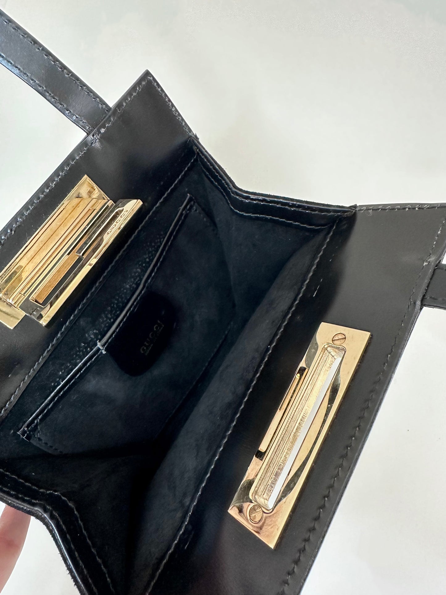 Gucci Black Suede Mini Square G Bag