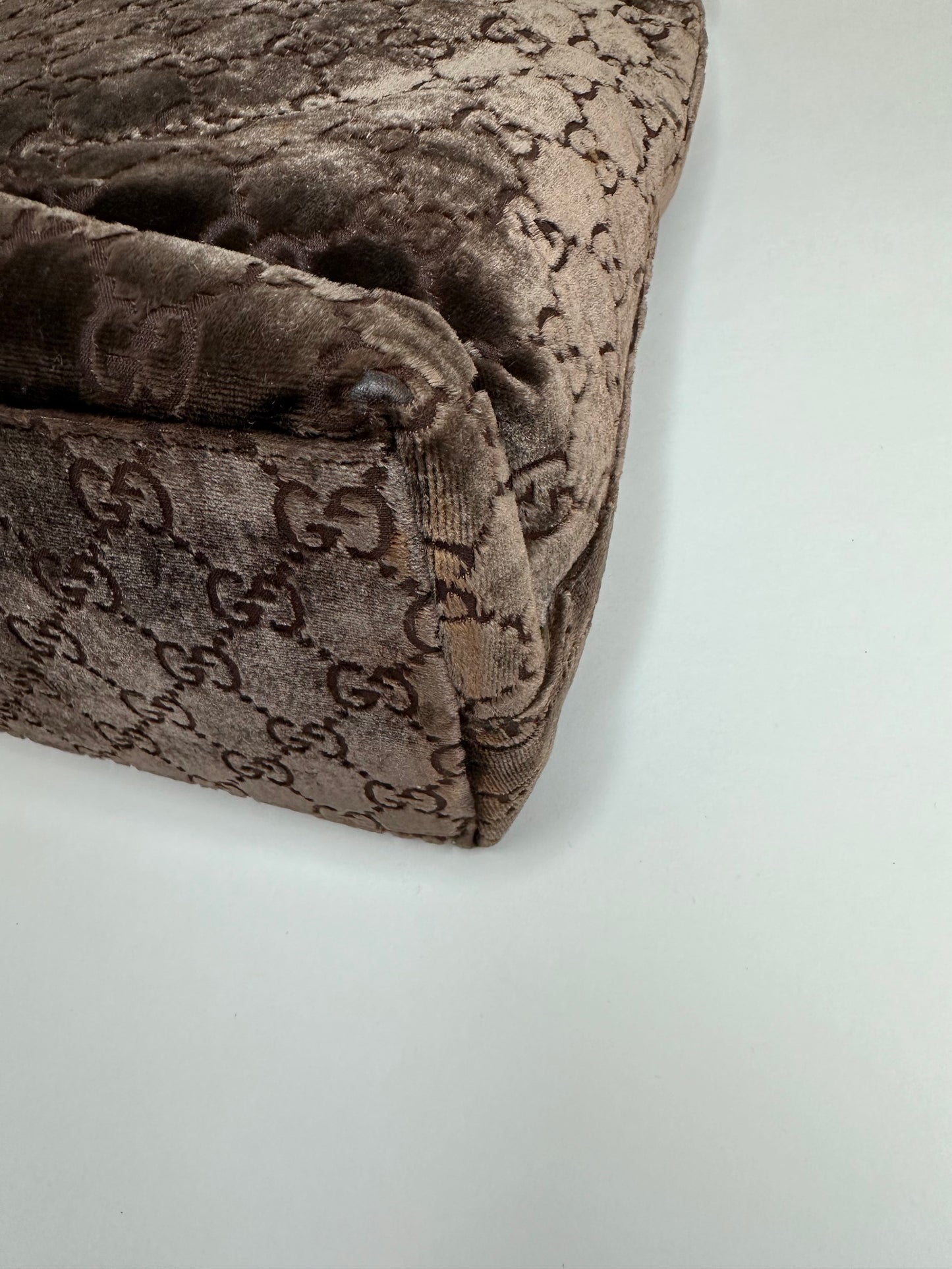 Gucci Brown Monogram Velvet Bag