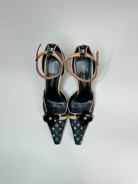 Louis Vuitton Black Multicolor Pumps 40