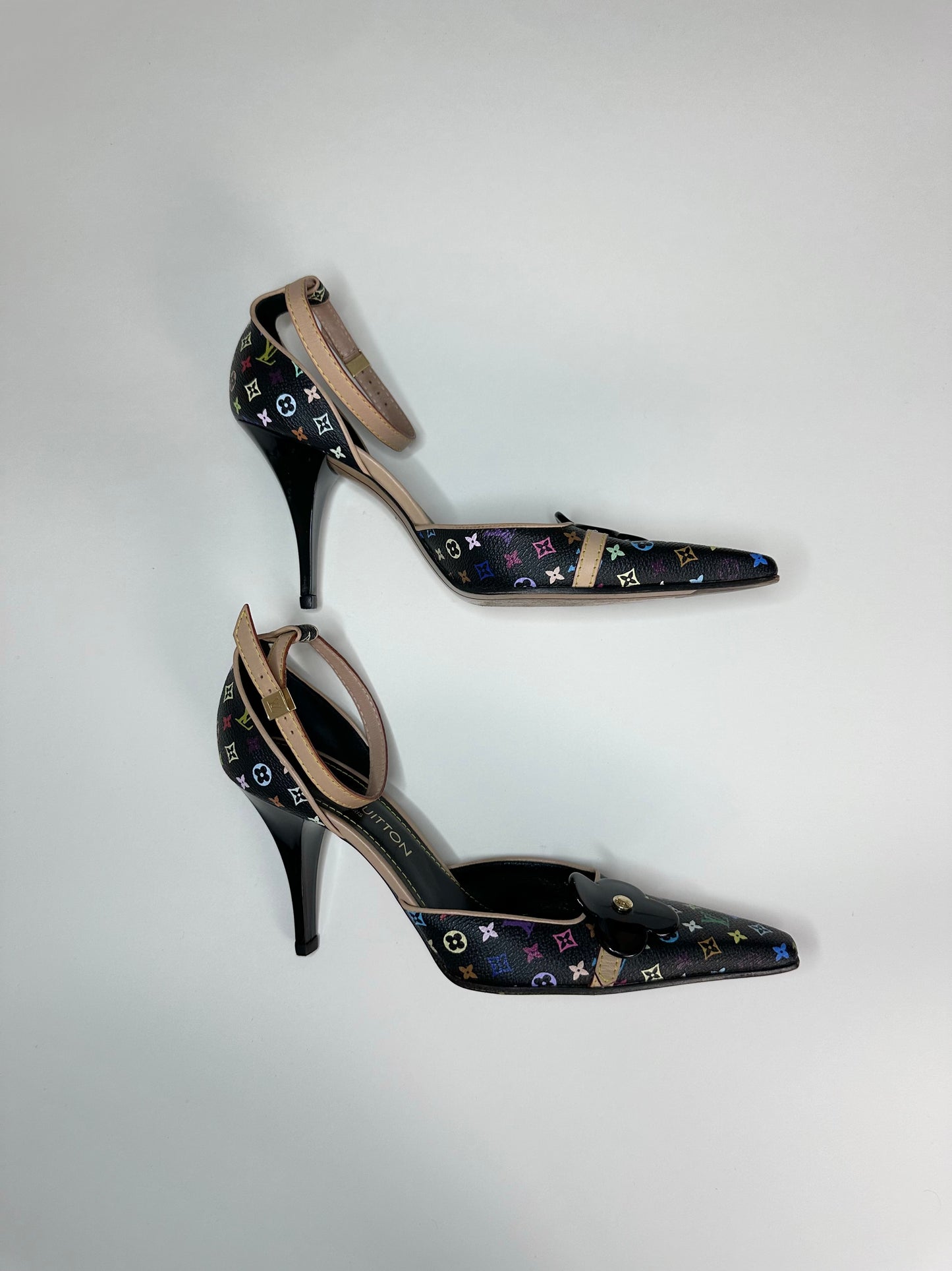 Louis Vuitton Black Multicolor Pumps 40