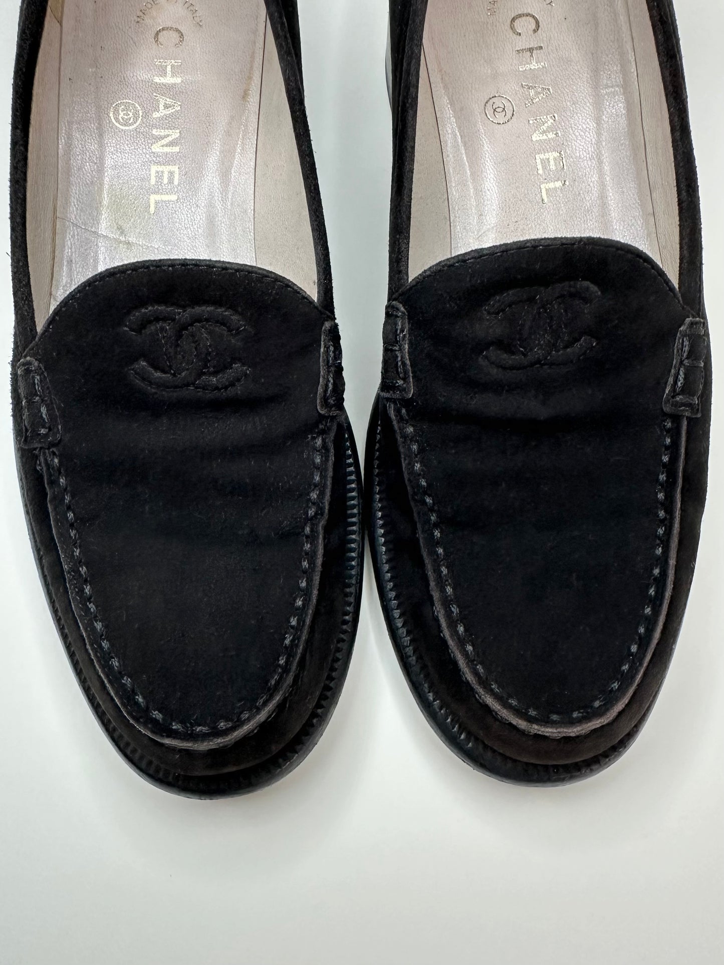 Chanel Black Suede Loafers 37