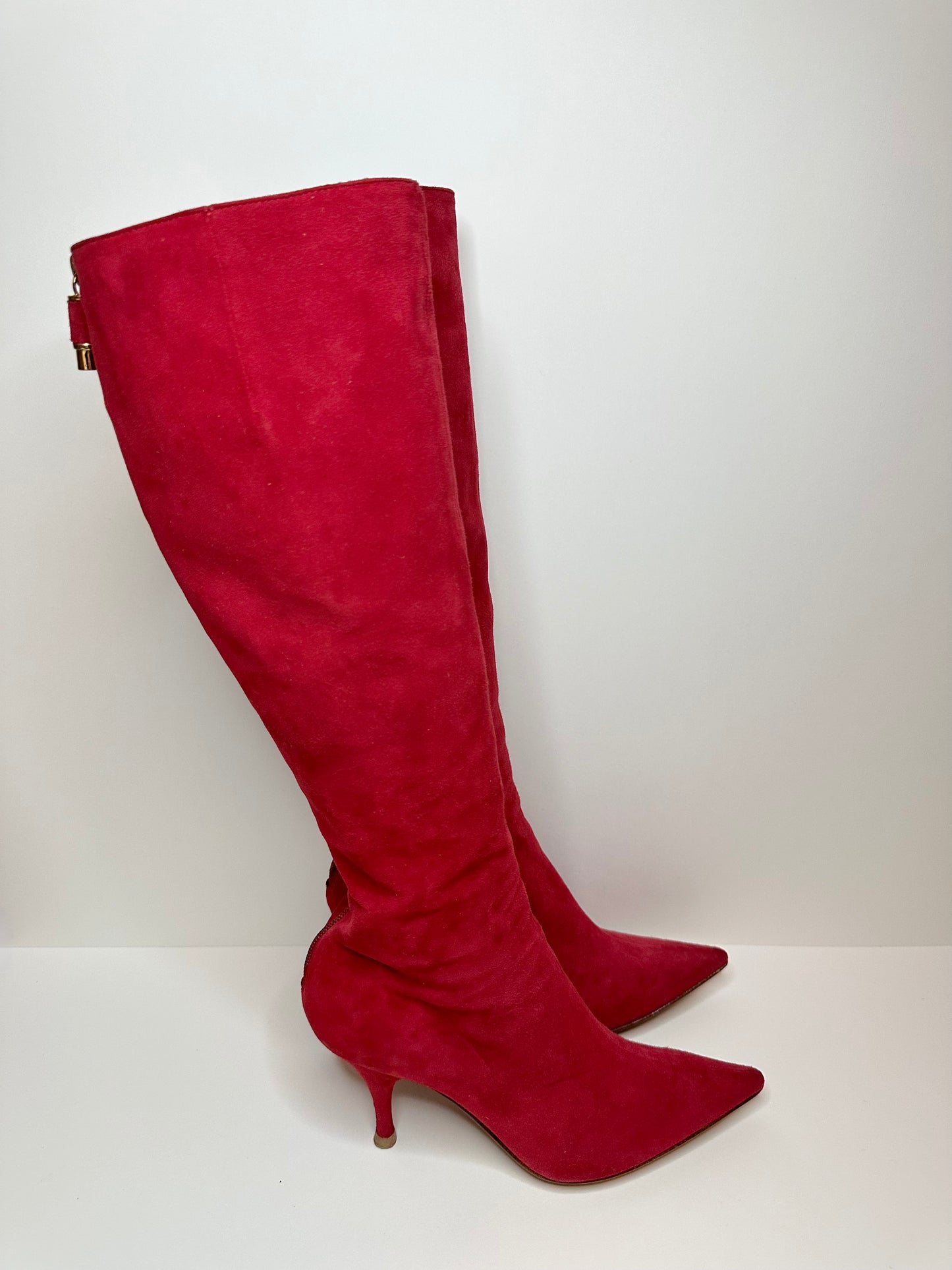 Moschino Red Suede Boots 36